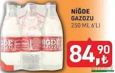 NİĞDE GAZOZU 250 ML 6'LI fiyat ve kampanya bilgisi
